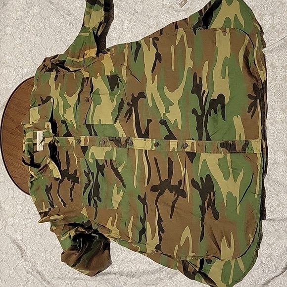 Denim & Supply Ralph Lauren Green Brown Camouflage Button-down Shirt Size Medium - Picture 6 of 9